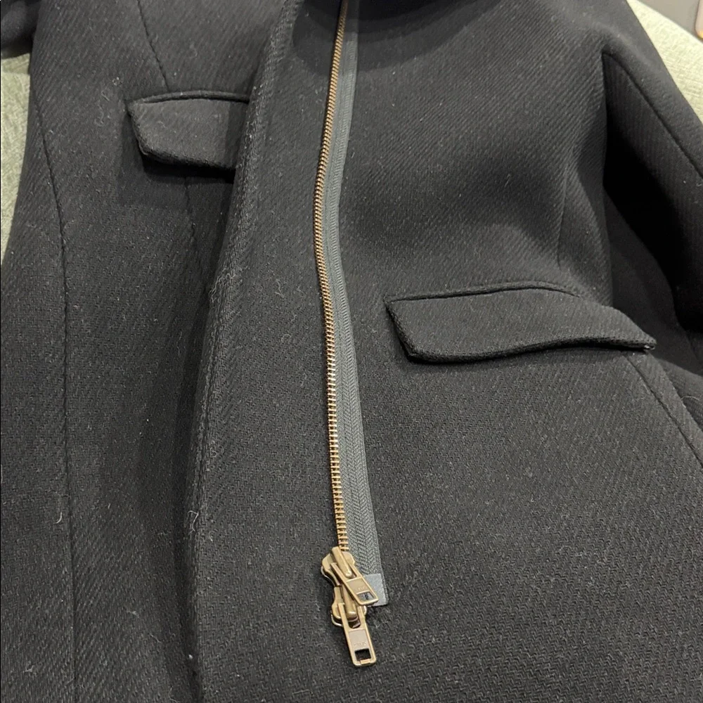 J.Crew Size 2 Black Wool Coat 79% Wool Minimalist Tailored Coat